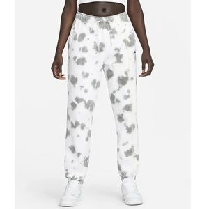Nike Sportswear Women's Fleece Tie-Dye Pants || White Gray Gym Training